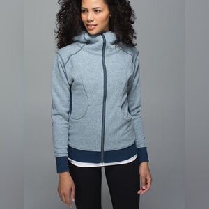 Lululemon Size 8 On The Daily Hoodie Full Zip Jacket Heathered Poseidon